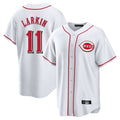 Boles C.Reds #11 Barry Larkin Player White Game Home Stitched Jerseys