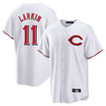Boles C.Reds #11 Barry Larkin Player White Home Game Stitched Jerseys