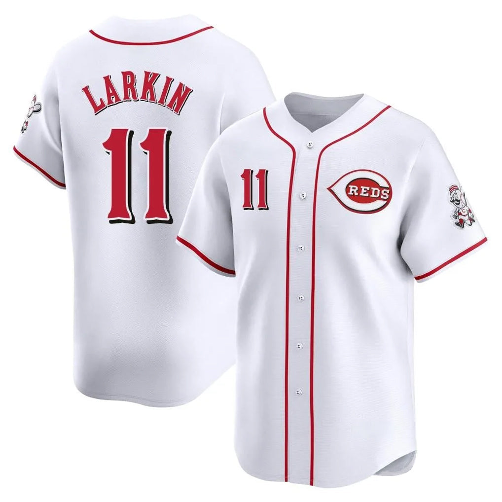 Boles C.Reds #11 Barry Larkin Player White Home Limited Stitched Jerseys