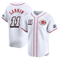 Boles C.Reds #11 Barry Larkin Player White Speedway Classic Home Limited Stitched Jerseys