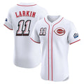 Boles C.Reds #11 Barry Larkin Player White Speedway Classic Limited Elite Home Stitched Jerseys