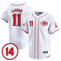 Boles C.Reds #11 Barry Larkin Player White Vapor Premier Limited Home Stitched Jerseys