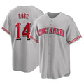 Boles C.Reds #14 Pete Rose Player Gray Home Game Stitched Jerseys