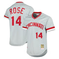Boles C.Reds #14 Pete Rose Player Mitchell & Ness Gray Throwback Cooperstown Mesh T-shirt Game Stitched Jerseys