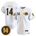 Boles C.Reds #14 Pete Rose Player White-Gold Vapor Premier Limited Home Stitched Jerseys