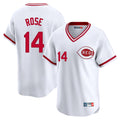 Boles C.Reds #14 Pete Rose Player White Cooperstown Collection Limited T-shirt Home Stitched Jerseys
