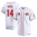 Boles C.Reds #14 Pete Rose Player White Home Limited Stitched Jerseys