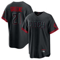 Boles C.Reds #21 Hunter Greene Player Black City Connect Home Game Stitched Jerseys