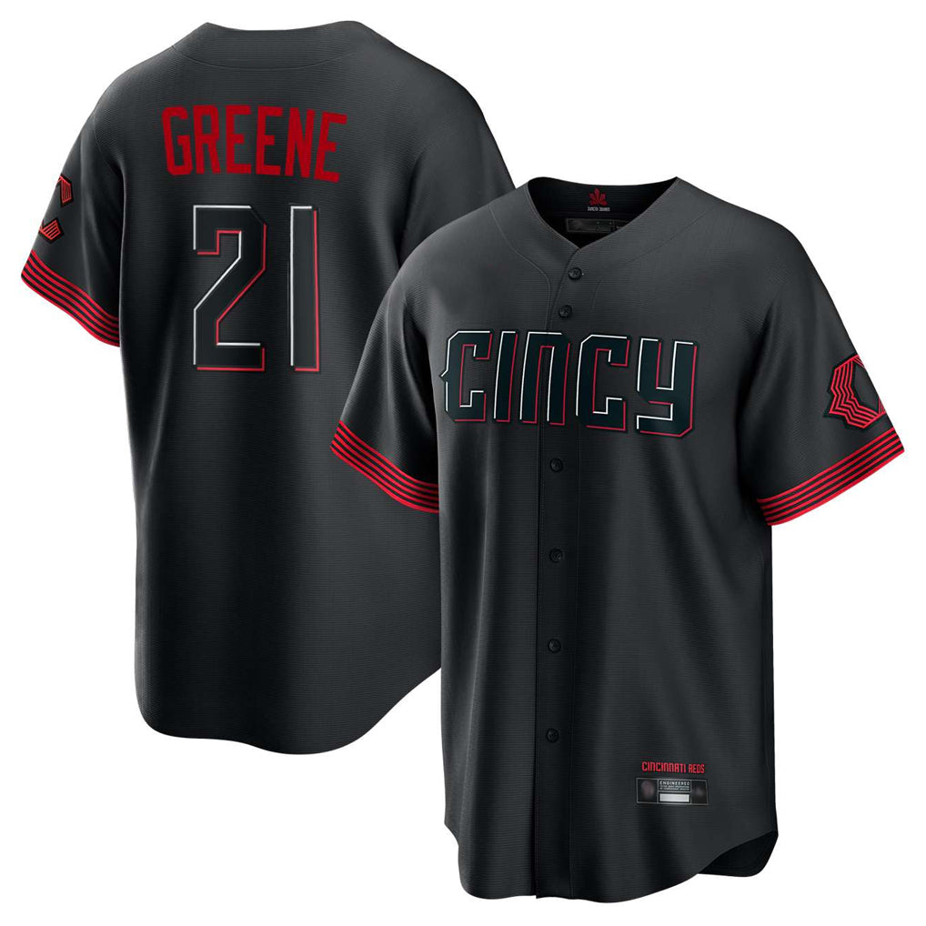 Boles C.Reds #21 Hunter Greene Player Black City Connect Home Game Stitched Jerseys