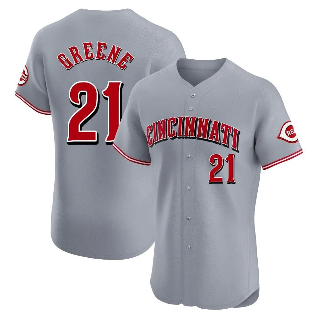 Boles C.Reds #21 Hunter Greene Player Gray Limited Elite Home Stitched Jerseys
