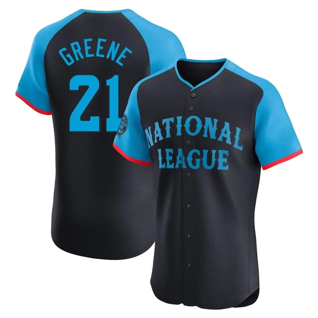Boles C.Reds #21 Hunter Greene Player Navy Limited Elite National League All-Star Game Stitched Jerseys