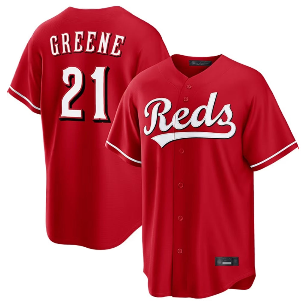 Boles C.Reds #21 Hunter Greene Player Red Home Game Stitched Jerseys