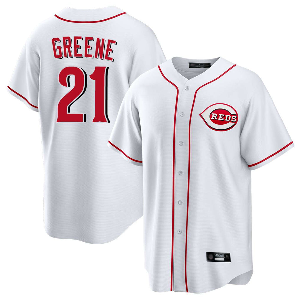 Boles C.Reds #21 Hunter Greene Player White Game Home Stitched Jerseys