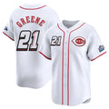 Boles C.Reds #21 Hunter Greene Player White Speedway Classic Home Limited Stitched Jerseys