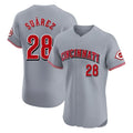 Boles C.Reds #28 Eugenio Su¨¢rez Player Gray Limited Elite Home Stitched Jerseys