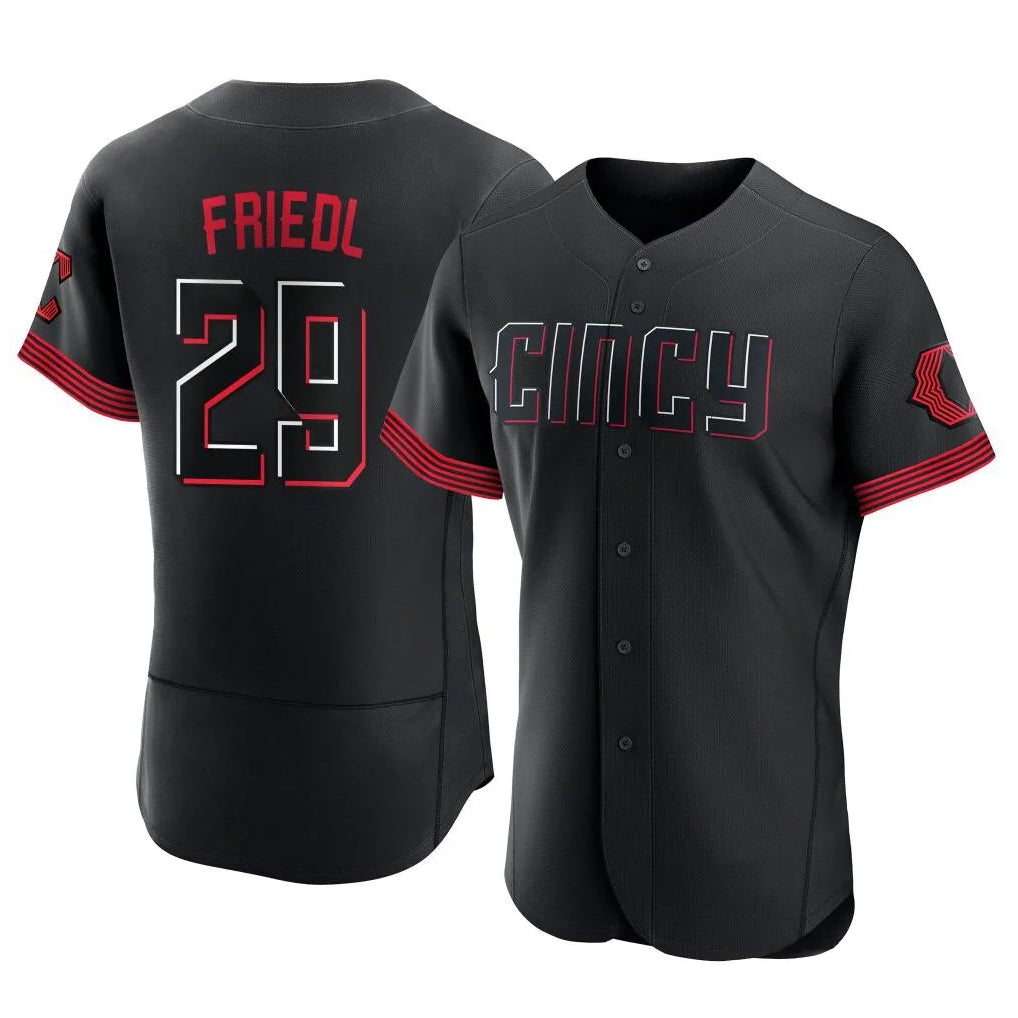 Boles C.Reds #29 TJ Friedl Player Black City Connect Limited Elite Home Stitched Jerseys