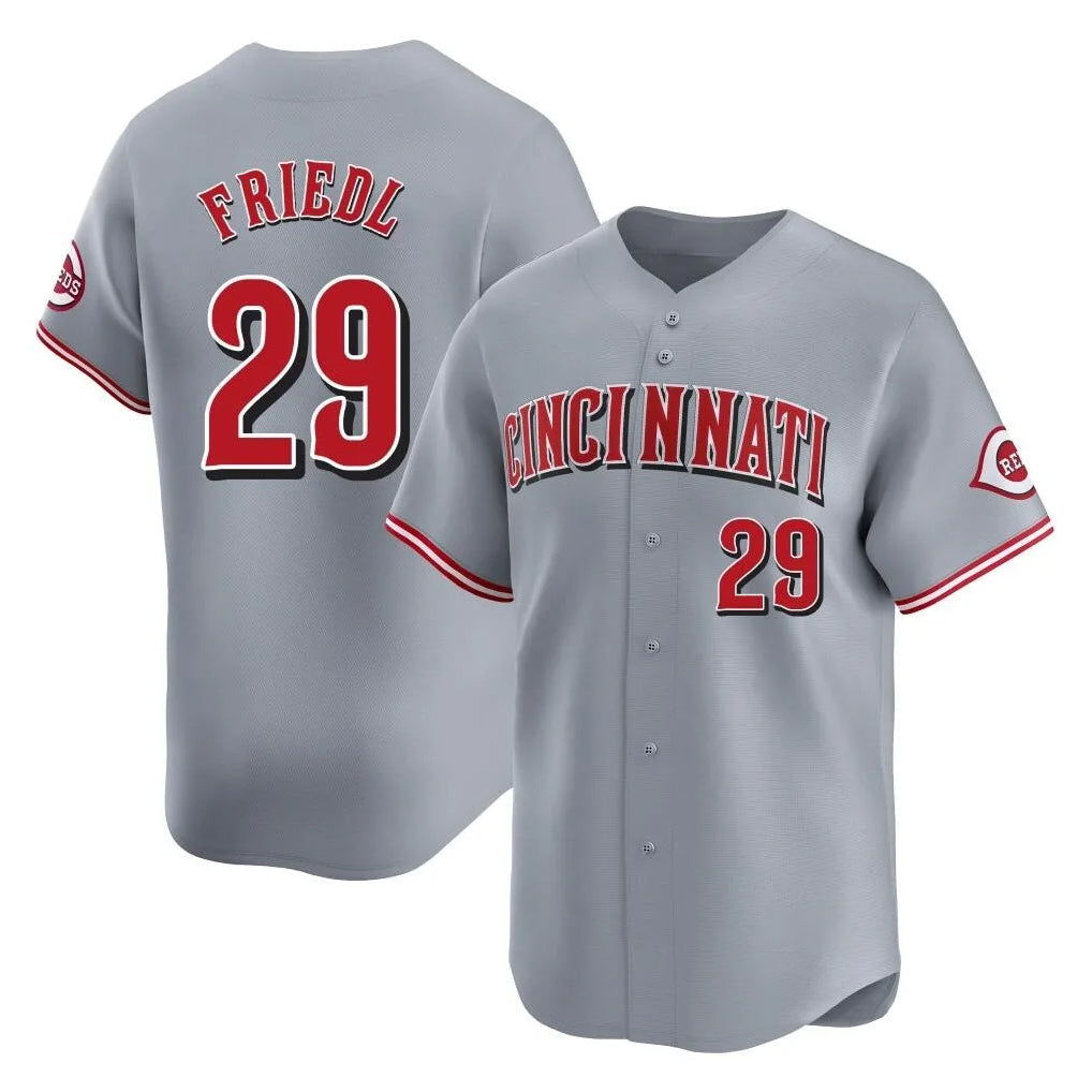 Boles C.Reds #29 TJ Friedl Player Gray Home Limited Stitched Jerseys