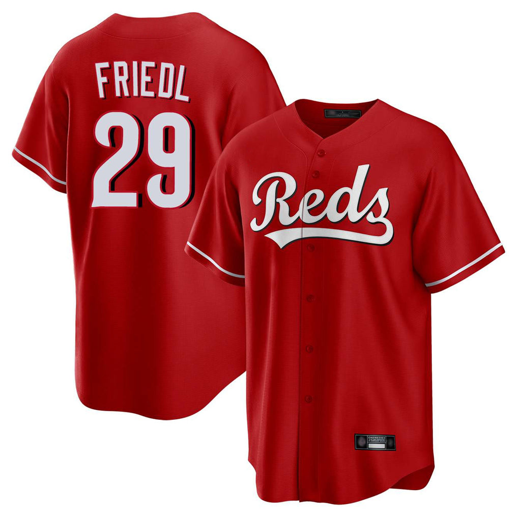 Boles C.Reds #29 TJ Friedl Player Red Home Game Stitched Jerseys