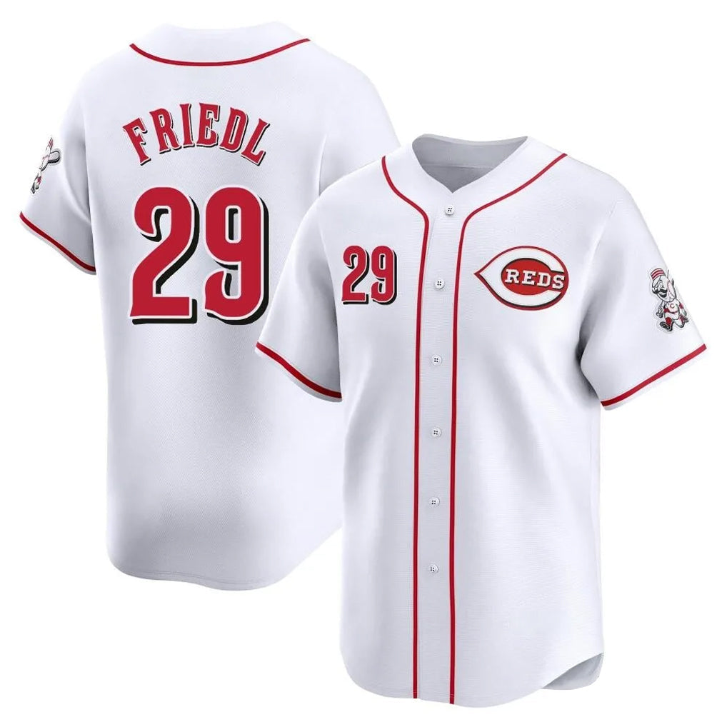 Boles C.Reds #29 TJ Friedl Player White Home Limited Stitched Jerseys