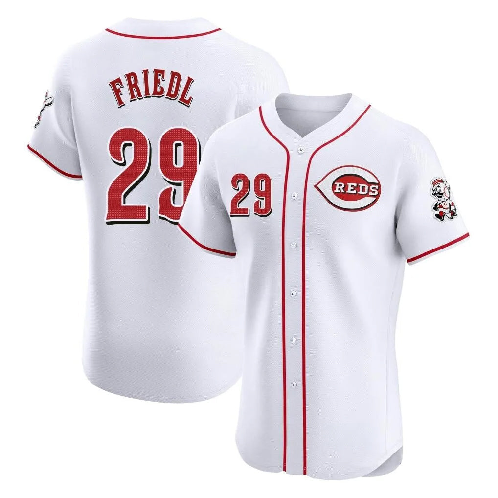 Boles C.Reds #29 TJ Friedl Player White Limited Elite Home Stitched Jerseys