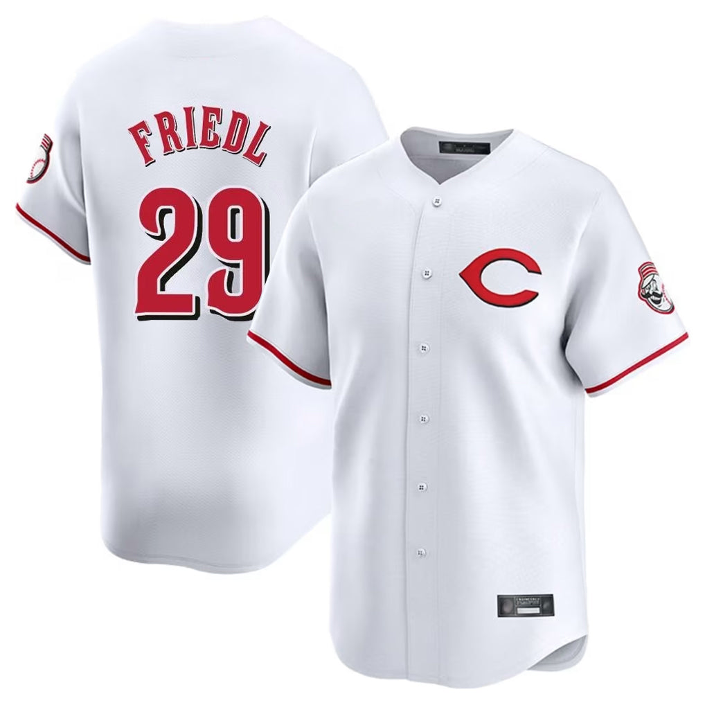 Boles C.Reds #29 TJ Friedl Player White Limited Home Stitched Jerseys