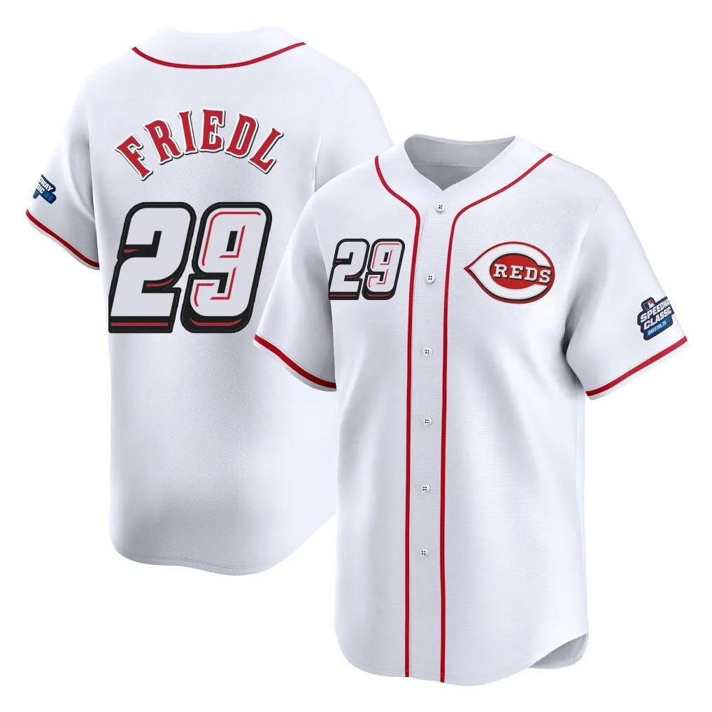 Boles C.Reds #29 TJ Friedl Player White Speedway Classic Home Limited Stitched Jerseys