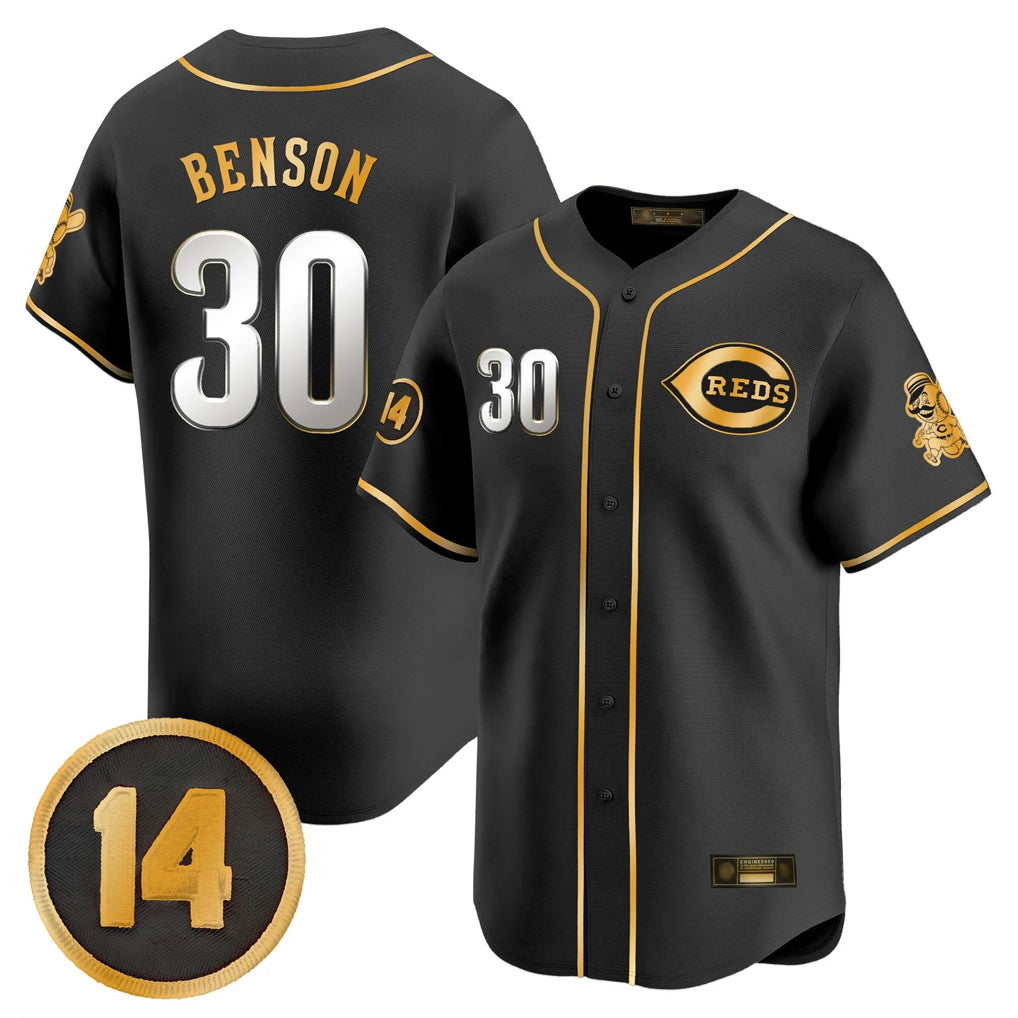 Boles C.Reds #30 Ken Griffey Player Black-Gold Vapor Premier Limited Home Stitched Jerseys