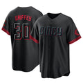 Boles C.Reds #30 Ken Griffey Player Black City Connect Home Game Stitched Jerseys