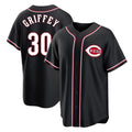 Boles C.Reds #30 Ken Griffey Player Black Fashion Out Home Game Stitched Jerseys