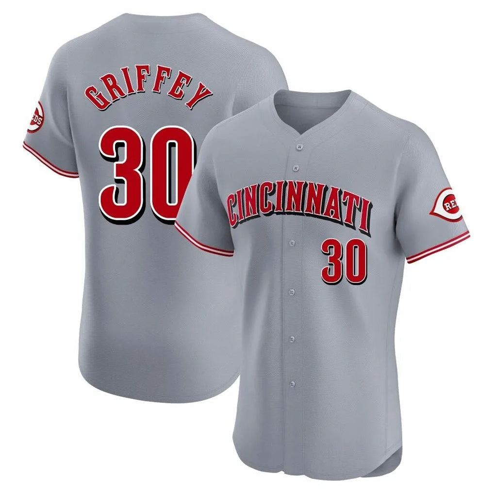 Boles C.Reds #30 Ken Griffey Player Gray Limited Elite Home Stitched Jerseys