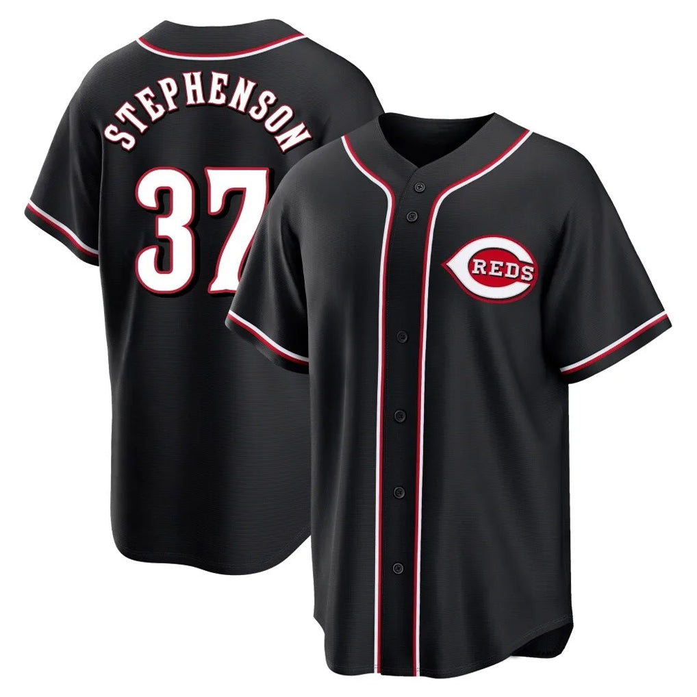 Boles C.Reds #37 Tyler Stephenson Player Black Fashion Out Home Game Stitched Jerseys