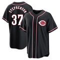 Boles C.Reds #37 Tyler Stephenson Player Black Fashion Out Home Game Stitched Jerseys