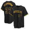 Boles C.Reds #37 Tyler Stephenson Player Black Snake Skin City Home Stitched Jerseys