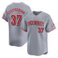 Boles C.Reds #37 Tyler Stephenson Player Gray Home Limited Stitched Jerseys