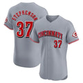 Boles C.Reds #37 Tyler Stephenson Player Gray Limited Elite Home Stitched Jerseys