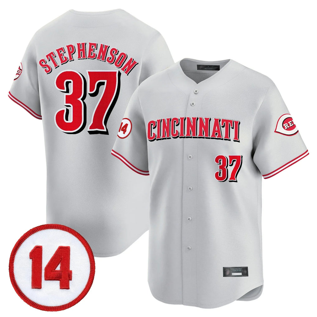 Boles C.Reds #37 Tyler Stephenson Player Gray Vapor Premier Limited Home Stitched Jerseys