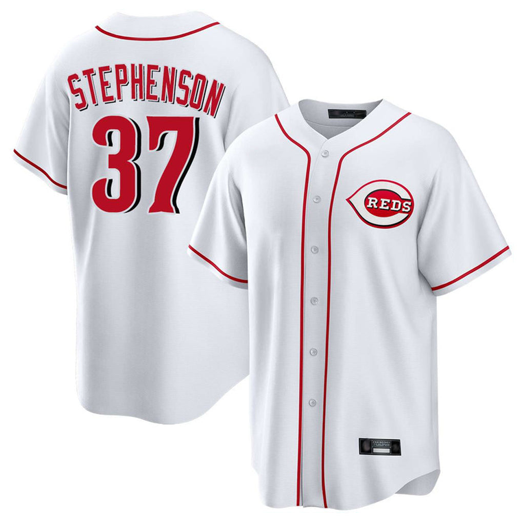 Boles C.Reds #37 Tyler Stephenson Player White Game Home Stitched Jerseys