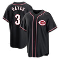 Boles C.Reds #3 Ke'Bryan Hayes Player Black Fashion Out Home Game Stitched Jerseys