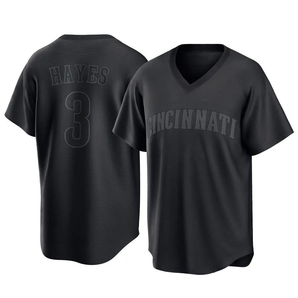 Boles C.Reds #3 Ke'Bryan Hayes Player Black T-shirt Game Home Stitched Jerseys
