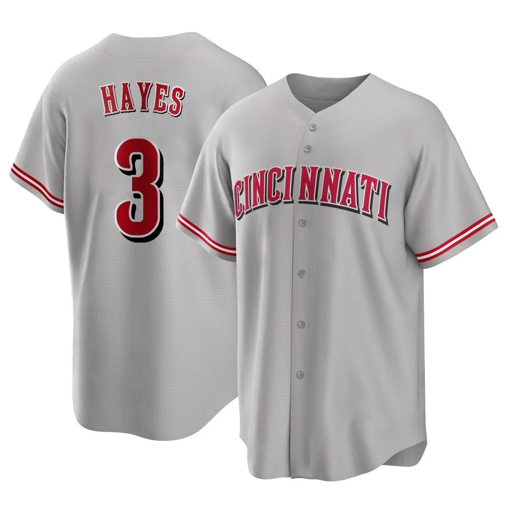 Boles C.Reds #3 Ke'Bryan Hayes Player Gray Home Game Stitched Jerseys