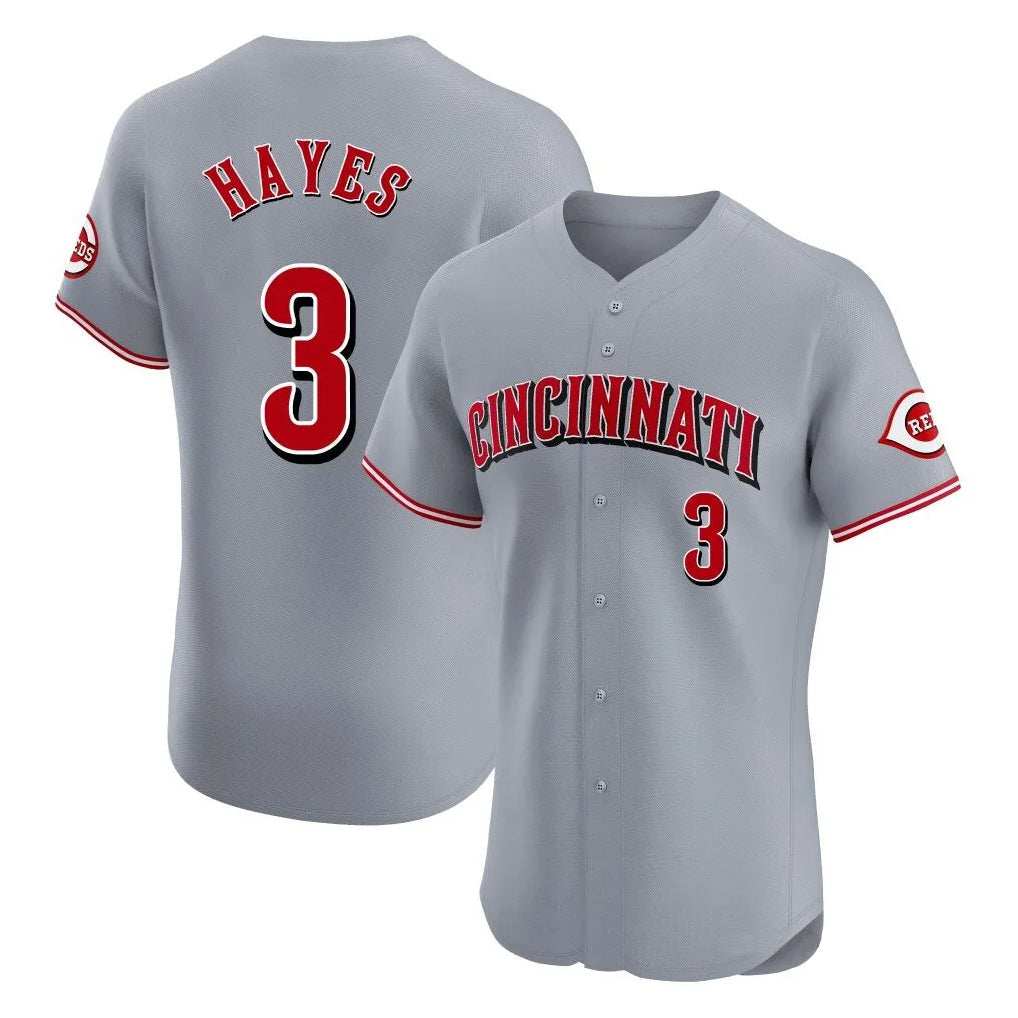 Boles C.Reds #3 Ke'Bryan Hayes Player Gray Limited Elite Home Stitched Jerseys
