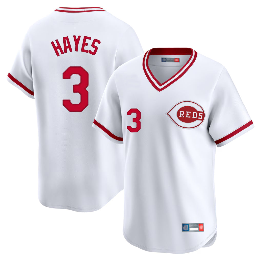 Boles C.Reds #3 Ke'Bryan Hayes Player White Cooperstown Collection Limited T-shirt Home Stitched Jerseys