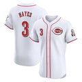 Boles C.Reds #3 Ke'Bryan Hayes Player White Limited Elite Home Stitched Jerseys