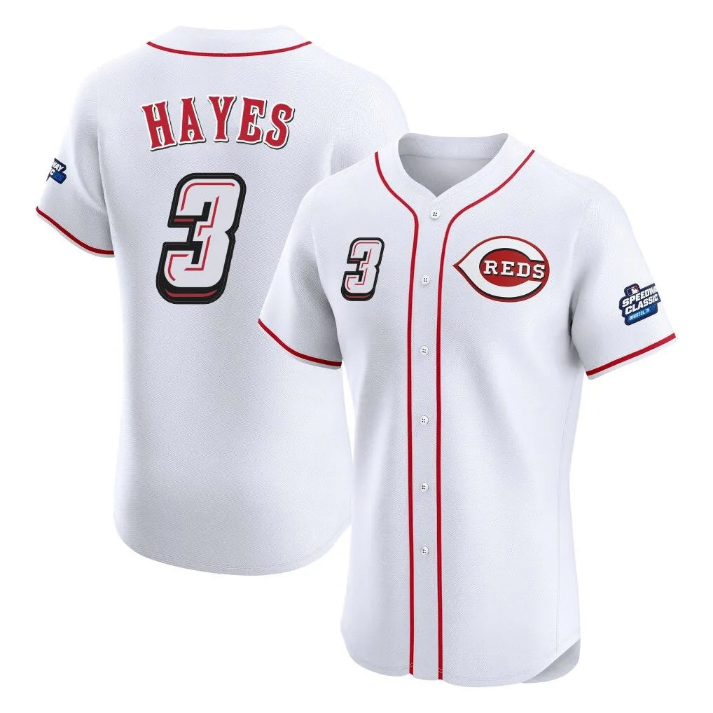 Boles C.Reds #3 Ke'Bryan Hayes Player White Speedway Classic Limited Elite Home Stitched Jerseys