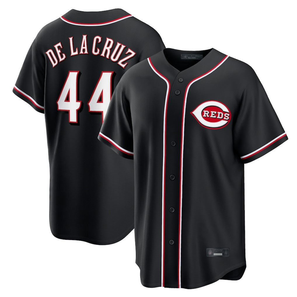 Boles C.Reds #44 Elly De La Cruz Player Black Fashion Out Home Game Stitched Jerseys