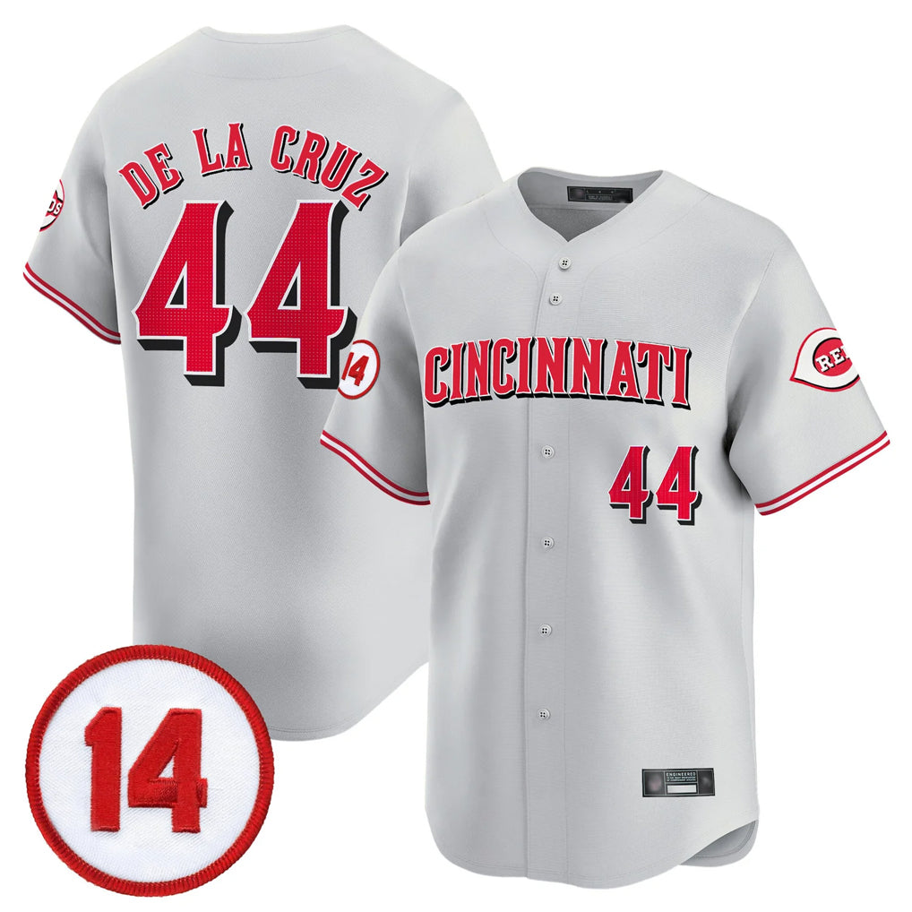Boles C.Reds #44 Elly De La Cruz Player Gray Vapor Premier Limited Home Stitched Jerseys