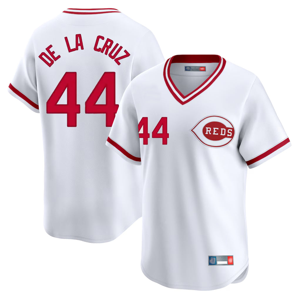 Boles C.Reds #44 Elly De La Cruz Player White Cooperstown Collection Limited Stitched Jerseys