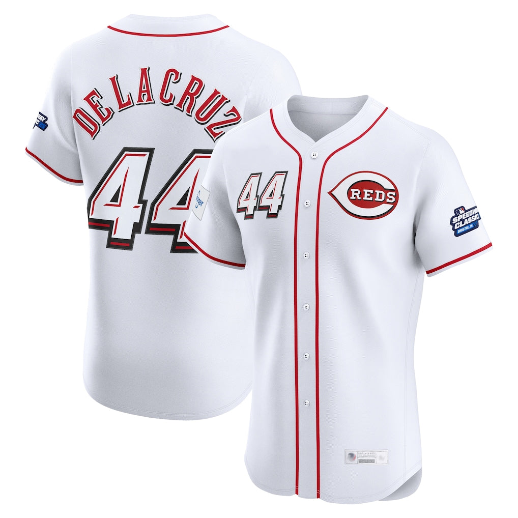 Boles C.Reds #44 Elly De La Cruz Player White Speedway Classic Limited Elite Home Stitched Jerseys