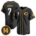 Boles C.Reds #7 Spencer Steer Player Black-Gold Vapor Premier Limited Home Stitched Jerseys