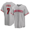 Boles C.Reds #7 Spencer Steer Player Gray Home Game Stitched Jerseys